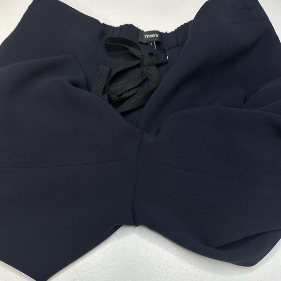 Theory Pants Womens Small Winszlee Admiral Wide Leg Navy Blue Minimal Career EUC - Picture 13 of 13